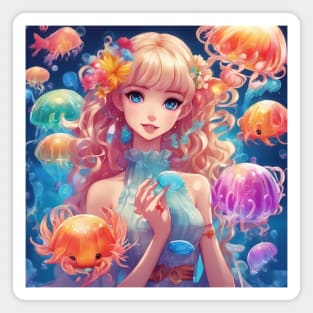 anime Girl With Jelly Academy Pose Magnet